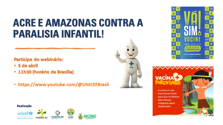 O encontro virtual tem como foco discutir o cenÃ¡rio da baixa cobertura vacinal e o risco de reintroduÃ§Ã£o da paralisia infantil no Brasil