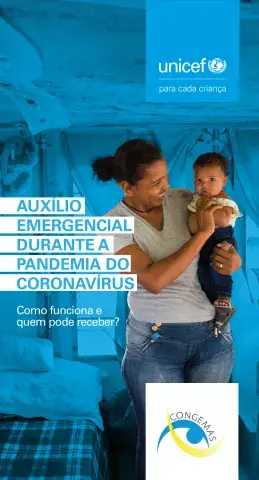 Cartilha do UNICEF em parceria com o Congemas sobre o auxílio emergencial durante a pandemia do coronavírus